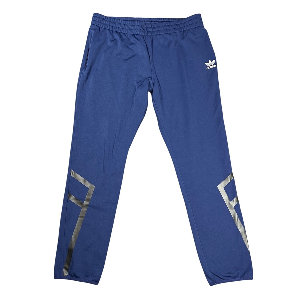 Adidas Originals Men's 2XL ZX Track Pants Navy Blue Reflective‎ Joggers Tapered